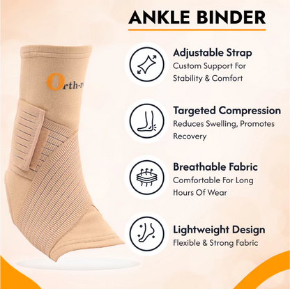 Ankle Brace with Adjustable Wrap (Pair)